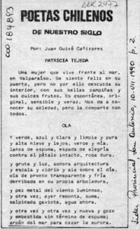 Poetas chilenos de nuestro siglo  [artículo] Juan Guixé Cañizares.