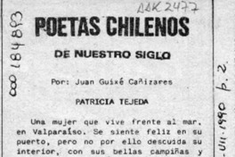 Poetas chilenos de nuestro siglo  [artículo] Juan Guixé Cañizares.
