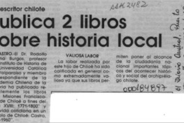 Publica 2 libros sobre historia local  [artículo].