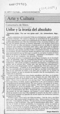 Uribe y la ironía del absoluto  [artículo] Sergio Madrid S.