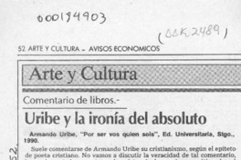 Uribe y la ironía del absoluto  [artículo] Sergio Madrid S.