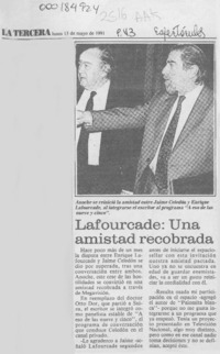 Lafourcade, una amistad recobrada  [artículo].