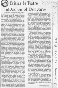 "Dos en el desván"  [artículo] Carola Oyarzún L.