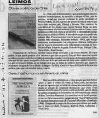 Claves poéticas de Chile  [artículo] C. O.
