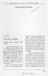 Heidegger y el nazismo  [artículo] Rogelio Rodríguez M.