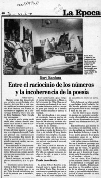 Entre el raciocinio de los números y la incoherencia de la poesía  [artículo] Jorge Leiva.