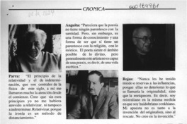 Seis poetas conversan en -- prosa  [artículo] Jaime Quezada.