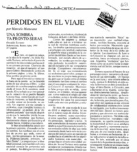 Perdidos en el viaje  [artículo] Marcelo Maturana.
