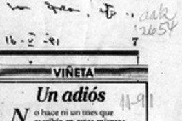 Un adiós  [artículo] J. Ilic.