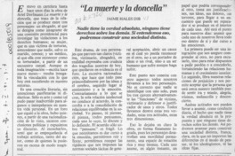 "La muerte y la doncella"  [artículo] Jaime Hales Dib.