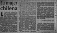 La mujer chilena  [artículo] Patricia González Sáez.