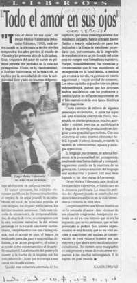 "Todo el amor en sus ojos"  [artículo] Ramiro Rivas.