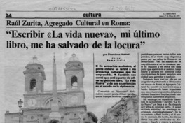 "Escribir "La vida nueva", mi último libro, me ha salvado de la locura"  [artículo] Francisca Aninat.