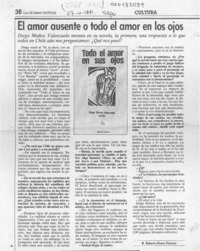 El amor ausente o todo el amor en los ojos  [artículo] Roberto Rivera Vicencio.