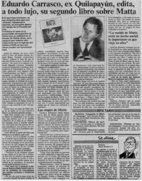 Eduardo Carrasco, ex Quilapayún, edita, a todo lujo, su segundo libro sobre Matta