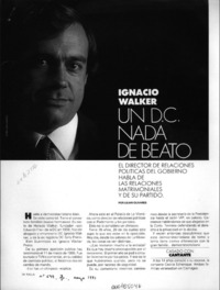Ignacio Walker, un D.C. nada de beato