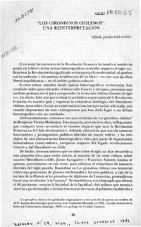 "Los girondinos chilenos", una reinterpretación  [artículo] Alfredo Jocelyn-Holt Letelier.