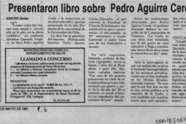 Presentaron libro sobre Pedro Aguirre Cerda  [artículo] Jesús Díaz.