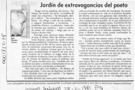 Jardín de extravagancias del poeta  [artículo] Raúl Morales Alvarez.