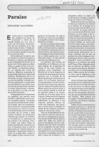 Paraíso  [artículo] Mercedes Valdivieso.