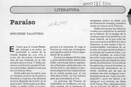 Paraíso  [artículo] Mercedes Valdivieso.