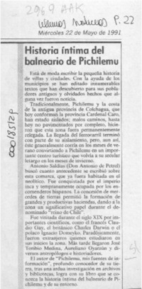 Historia íntima del balneario de Pichilemu  [artículo].