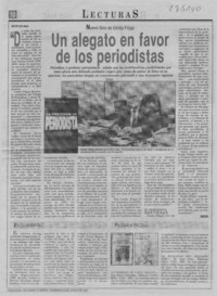 Un alegato en favor de los periodistas  [artículo] Héctor Velis Meza.