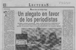 Un alegato en favor de los periodistas  [artículo] Héctor Velis Meza.