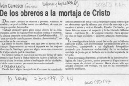 De los obreros a la mortaja de Cristo  [artículo].