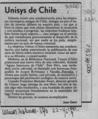 Unisys de Chile  [artículo] Juan Gana.