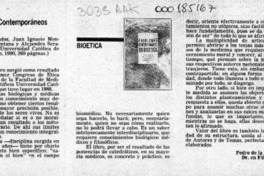 Problemas contemporáneos en bioética  [artículo] Pedro de la Noi B.