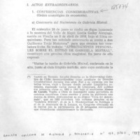 Conferencias conmemorativas