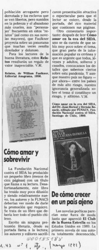 Cómo amar y sobrevivir  [artículo].