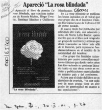 Apareció "La rosa blindada"  [artículo].