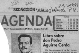 Libro sobre don Pedro Aguire Cerda  [artículo].