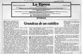 Grandeza de un católico  [artículo].