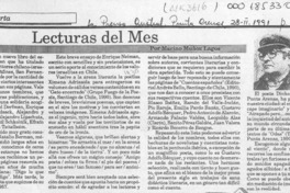 Lecturas del mes  [artículo] Marino Muñoz Lagos.