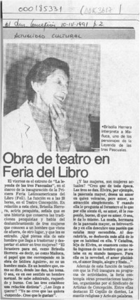 Obra de teatro en Feria del Libro  [artículo].