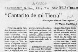 "Cantarito de mi tierra"  [artículo] Miguel Angel Díaz A.
