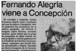 Fernando Alegría viene a Concepción
