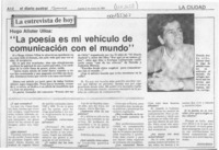 "La poesía es mi vehículo de comunicación con el mundo"  [artículo] Verónica Moreno.