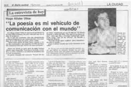 "La poesía es mi vehículo de comunicación con el mundo"  [artículo] Verónica Moreno.