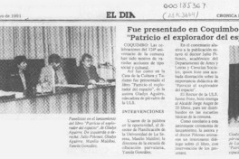 Fue presentado en Coquimbo el libro "Patricio el explorador del espacio"  [artículo].