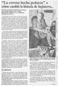 "La corona hecha pedazos" o cómo cambió la historia de Inglaterra  [artículo] C. L. l.