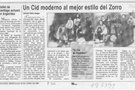 Un Cid moderno al mejor estilo del zorro  [artículo] Cristián Farías.