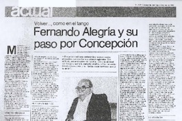 Fernando Alegría y su paso por Concepción (entrevista)