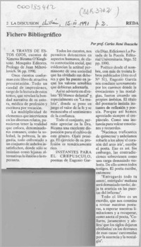 Fichero bibliográfico  [artículo] Carlos René Ibacache.