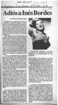 Adiós a Inés Bordes