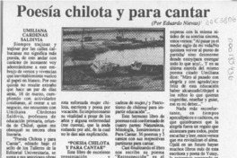 Poesía chilota y para cantar  [artículo] Eduardo Nievas.