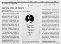 Mentira todo lo cierto  [artículo] Francisco Raynaud López.